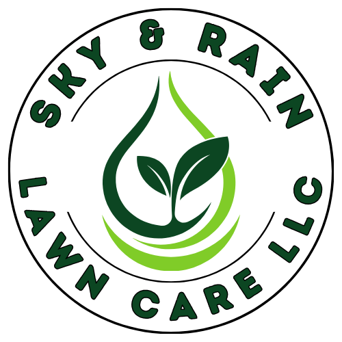 The logo for sky and rain lawn care